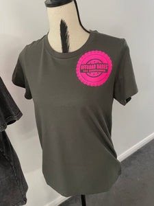 Ladies cut grey tee